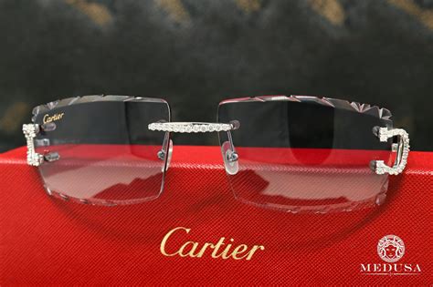 clear Cartier diamond cut glasses